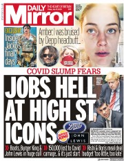 Daily Mirror (UK) Newspaper Front Page for 10 July 2020