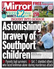 Daily Mirror front page for 10 July 2025