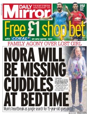 Daily Mirror (UK) Newspaper Front Page for 10 August 2019