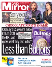 Daily Mirror (UK) Newspaper Front Page for 11 October 2018