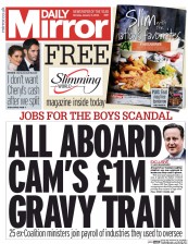 Daily Mirror (UK) Newspaper Front Page for 11 January 2016