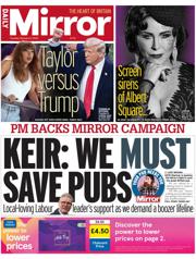 Daily Mirror front page for 11 February 2025