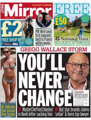 Daily Mirror front page for 11 July 2025