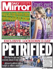 Daily Mirror (UK) Newspaper Front Page for 12 October 2020