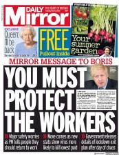 Daily Mirror (UK) Newspaper Front Page for 12 May 2020