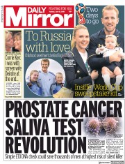 Daily Mirror (UK) Newspaper Front Page for 12 June 2018