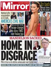 Daily Mirror front page for 12 September 2025