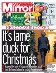 Daily Mirror (UK) Newspaper Front Page for 13 December 2018