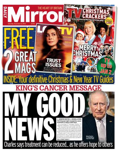 Daily Mirror Newspaper Front Page (UK) for 13 December 2025