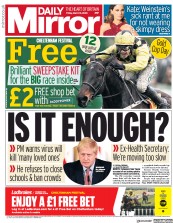 Daily Mirror (UK) Newspaper Front Page for 13 March 2020