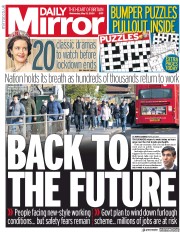 Daily Mirror (UK) Newspaper Front Page for 13 May 2020