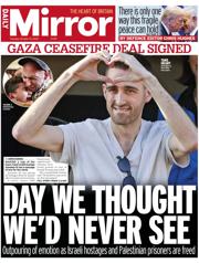 Daily Mirror front page for 14 October 2025