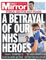 Daily Mirror (UK) Newspaper Front Page for 14 May 2020