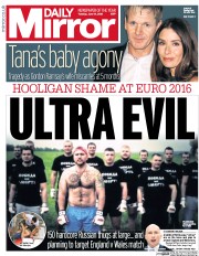 Daily Mirror (UK) Newspaper Front Page for 14 June 2016