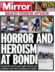 Daily Mirror front page for 15 December 2025