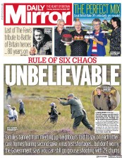 Daily Mirror (UK) Newspaper Front Page for 15 September 2020