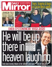 Daily Mirror (UK) Newspaper Front Page for 16 November 2020