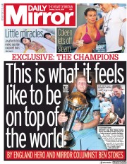 Daily Mirror (UK) Newspaper Front Page for 16 July 2019