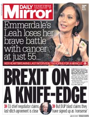 Daily Mirror (UK) Newspaper Front Page for 17 October 2019