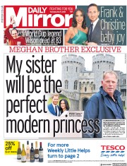 Daily Mirror (UK) Newspaper Front Page for 17 May 2018