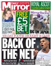 Daily Mirror (UK) Newspaper Front Page for 17 June 2020