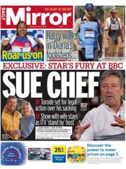 Daily Mirror front page for 17 July 2025