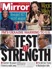 Daily Mirror front page for 18 February 2025