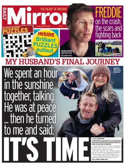 Daily Mirror Newspaper Front Page (UK) for 18 April 2025