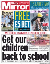 Daily Mirror (UK) Newspaper Front Page for 18 June 2020