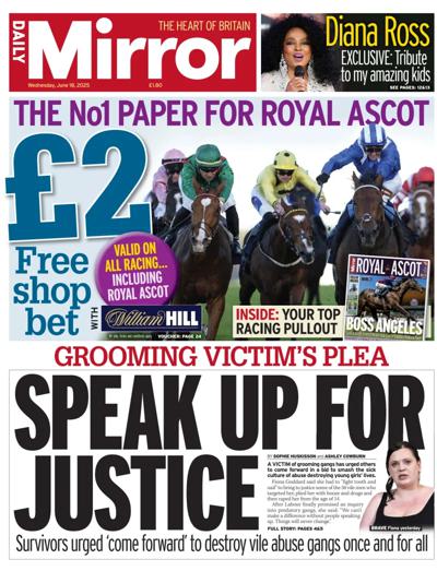Daily Mirror Newspaper Front Page (UK) for 18 June 2025