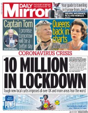 Daily Mirror (UK) Newspaper Front Page for 18 September 2020