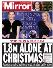 Daily Mirror front page for 19 December 2025