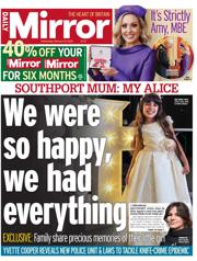 Daily Mirror front page for 19 February 2025