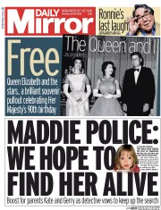 Daily Mirror (UK) Newspaper Front Page for 19 April 2016