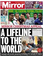 Daily Mirror front page for 1 December 2025