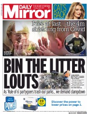 Daily Mirror (UK) Newspaper Front Page for 1 April 2021