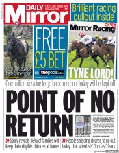 Daily Mirror (UK) Newspaper Front Page for 1 June 2020