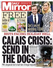 Daily Mirror (UK) Newspaper Front Page for 1 August 2015