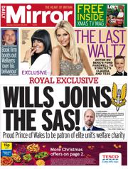 Daily Mirror front page for 20 December 2025