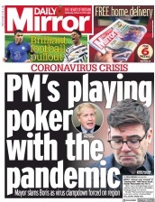 Daily Mirror (UK) Newspaper Front Page for 21 October 2020