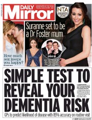 Daily Mirror (UK) Newspaper Front Page for 21 January 2016