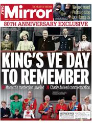 Daily Mirror front page for 22 February 2025