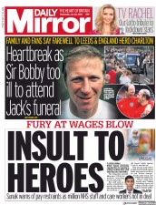 Daily Mirror (UK) Newspaper Front Page for 22 July 2020