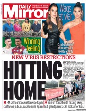 Daily Mirror (UK) Newspaper Front Page for 22 September 2020