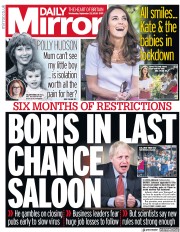 Daily Mirror (UK) Newspaper Front Page for 23 September 2020