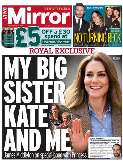Daily Mirror Newspaper Front Page (UK) for 24 May 2025