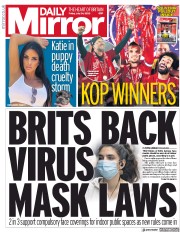 Daily Mirror (UK) Newspaper Front Page for 24 July 2020