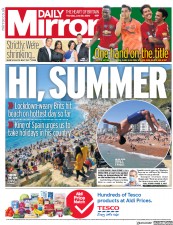 Daily Mirror (UK) Newspaper Front Page for 25 June 2020