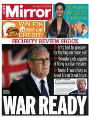 Daily Mirror front page for 25 June 2025