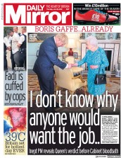 Daily Mirror (UK) Newspaper Front Page for 25 July 2019